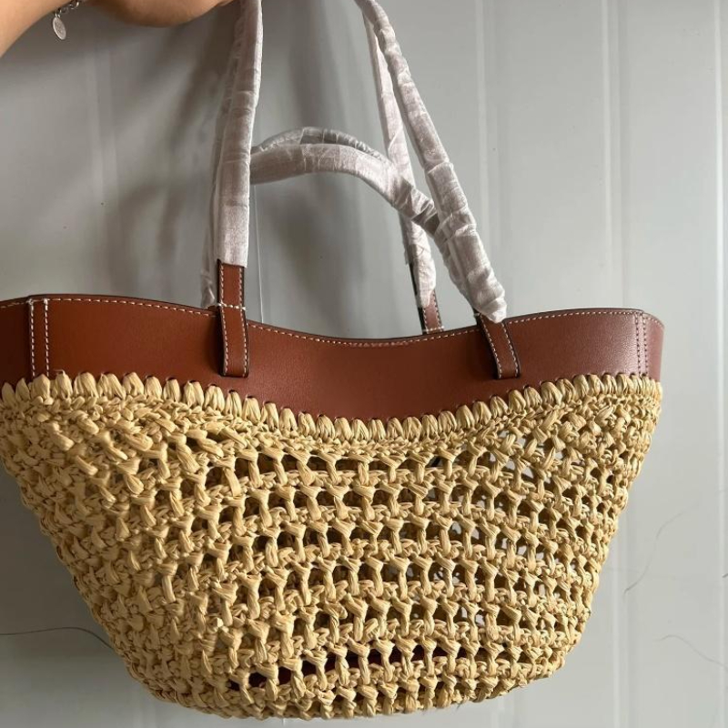 Crochet Bag Raffia - ยี่ห้อ Hollow ทอกระเป๋าชายหาด Niche แฟชั่นไหล่ใต้วงแขนกระเป๋าขนาดใหญ่ความจุ High-end