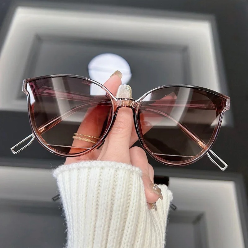 Sunglasses Cat Eye - แว่นกันแดดทรงแคทอายวินเทจ แบรนด์ดังสำหรับผู้หญิงผู้ชาย แฟชั่นสไตล์เรโทร เลนส์มิเรอร์ กรอบพังก์ สำหรับกิจกรรมกลางแจ้ง