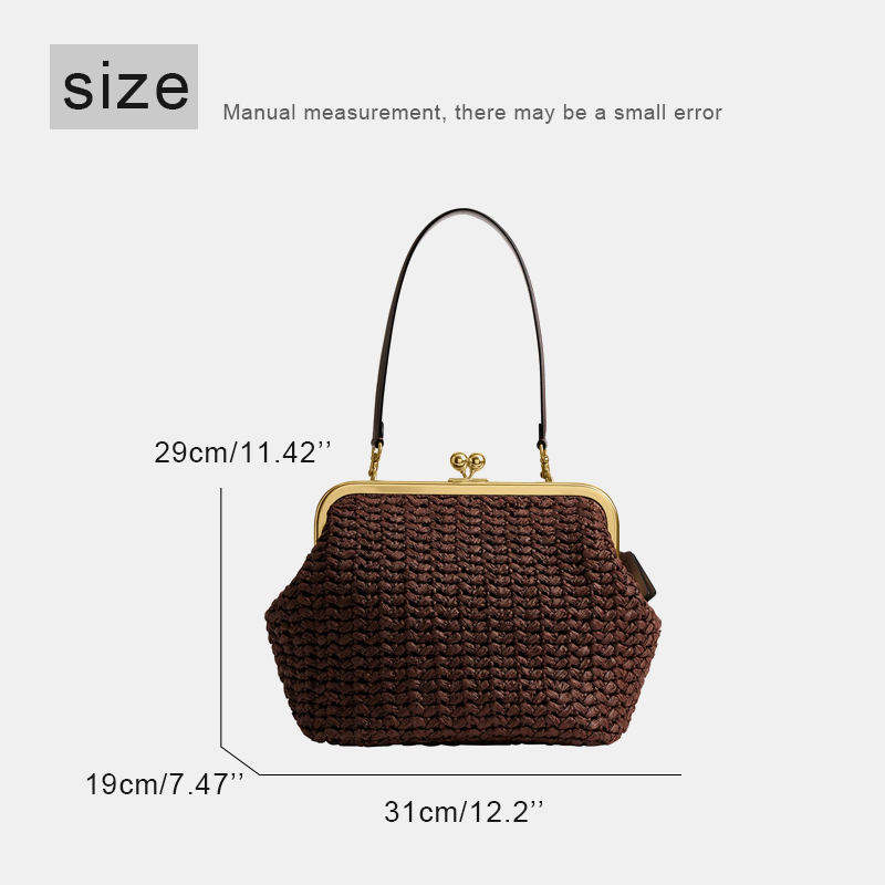 กระเป๋าสะพายชายหาดแบบถักมือพร้ - Crochet Bag Raffia บทวิจารณ์และราคา