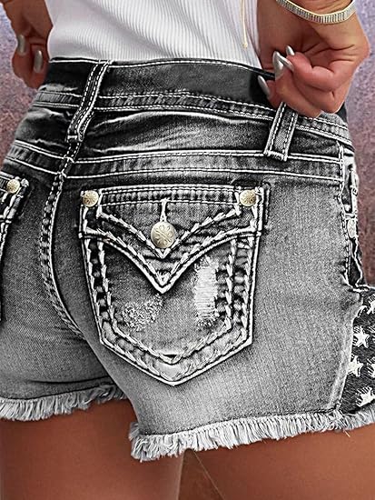 【HME】กางเกงยีนส์ |   ปลดปล่อยค - Shorts Denim Frayed บทวิจารณ์และราคา