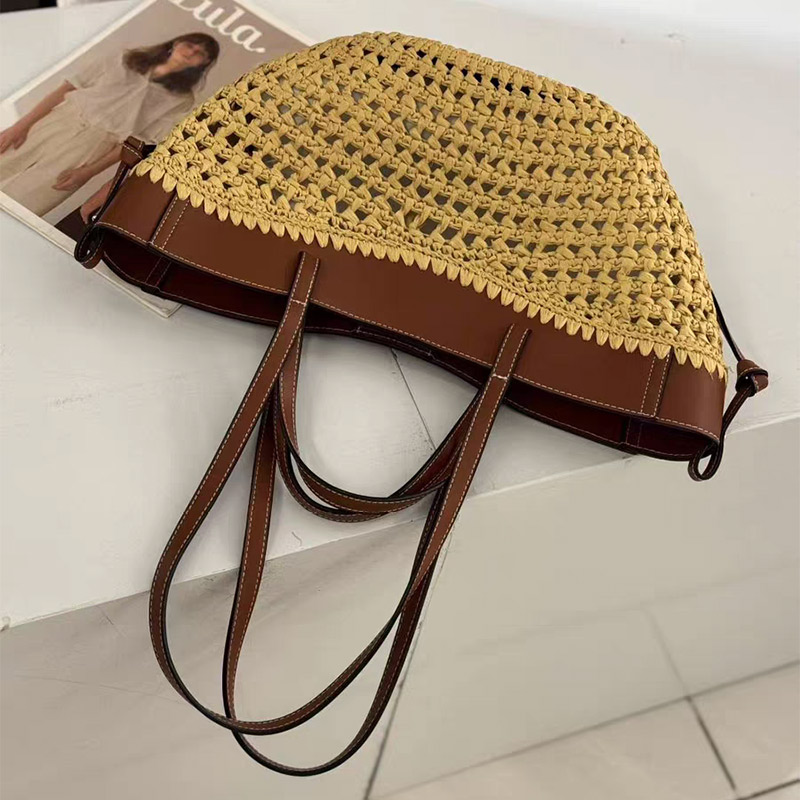 ยี่ห้อ Hollow ทอกระเป๋าชายหาด  - Crochet Bag Raffia บทวิจารณ์และราคา