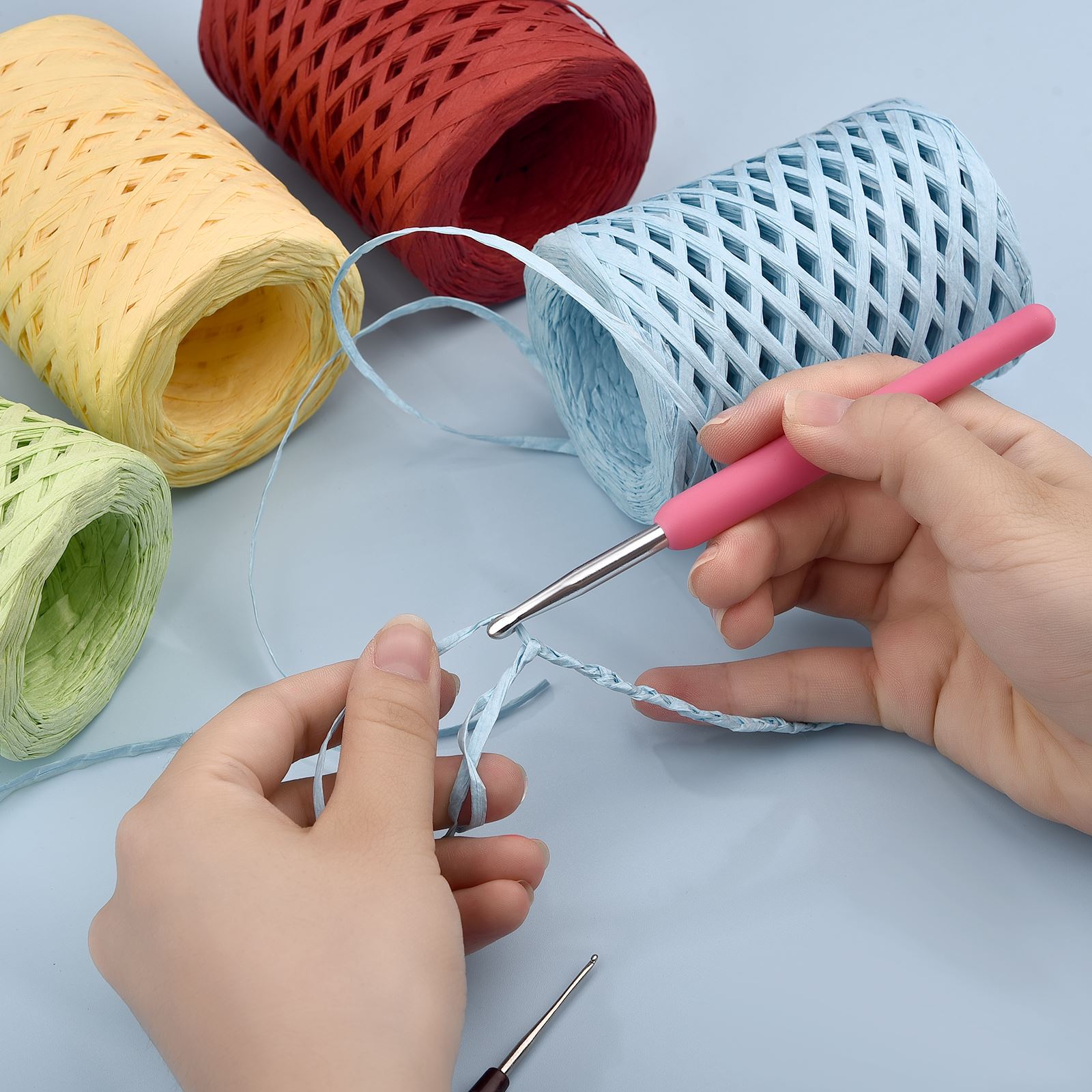 100M ธรรมชาติ Raffia ฟางเส้นด้ - Crochet Bag Raffia บทวิจารณ์และราคา