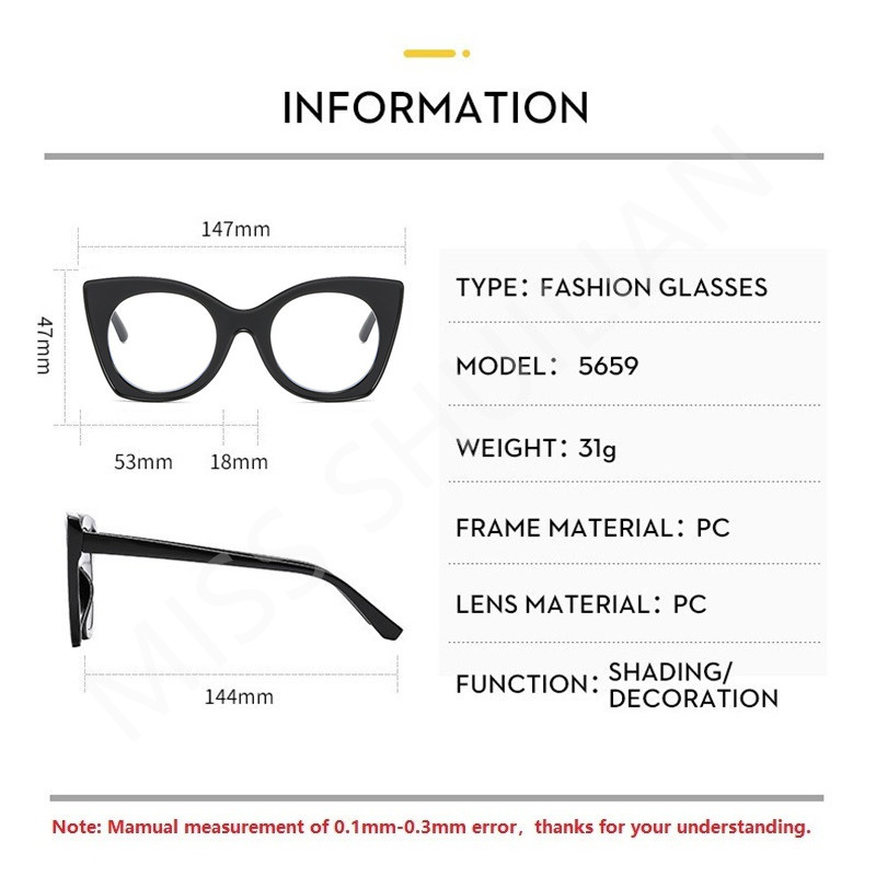 แว่นตาแฟชั่นผู้หญิงรุ่นใหม่ แว - Sunglasses Cat Eye บทวิจารณ์และราคา