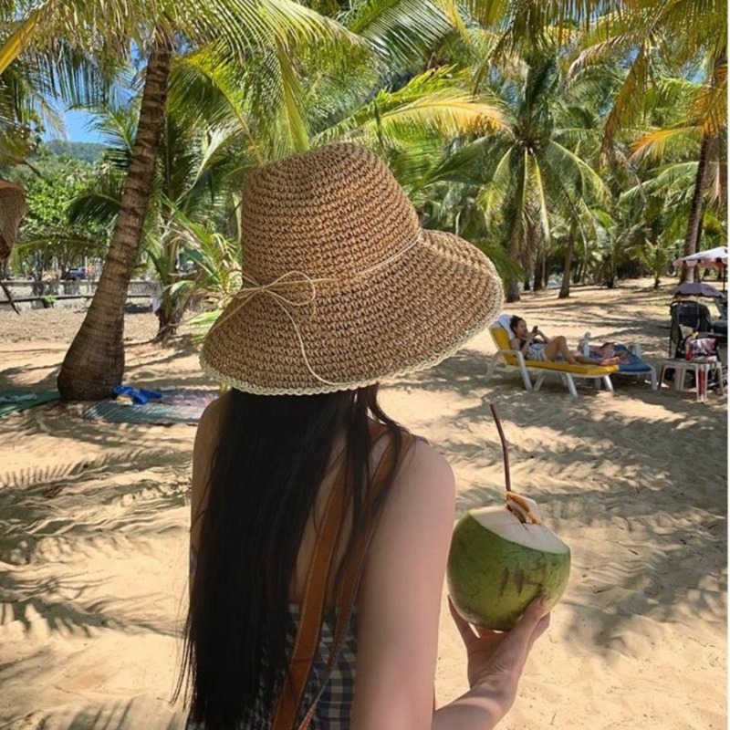 หมวกสานปีกกว้างสำหรับผู้หญิง 1 - Hat Floppy Wide บทวิจารณ์และราคา